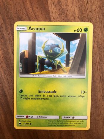 Carte Pokémon Araqua PV60 14/147