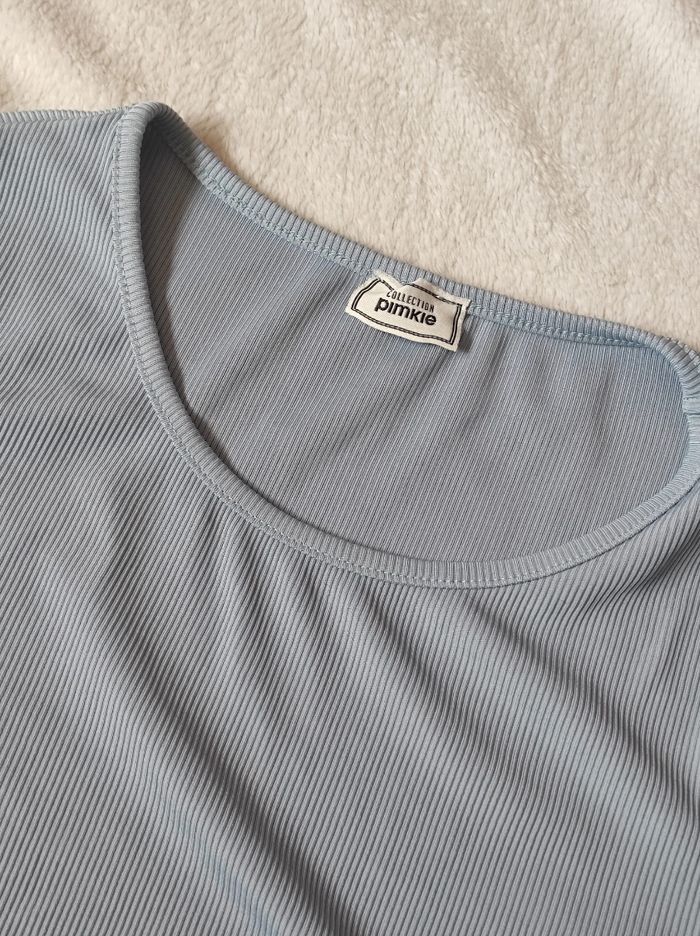 Tee shirt top court bleu S / 36 - photo numéro 3