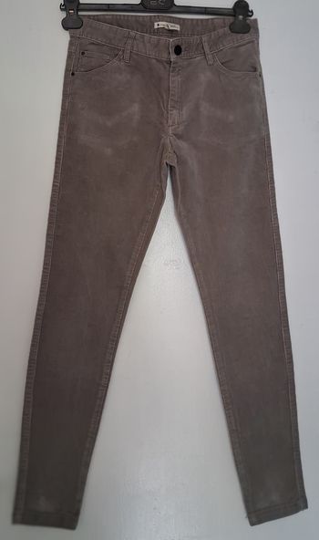 Jean en velours beige/gris