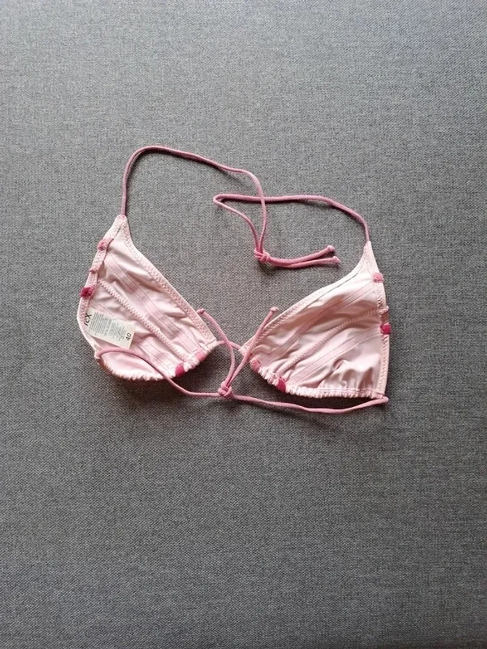 Maillot de bain / bikini rose rayé en L - photo numéro 5