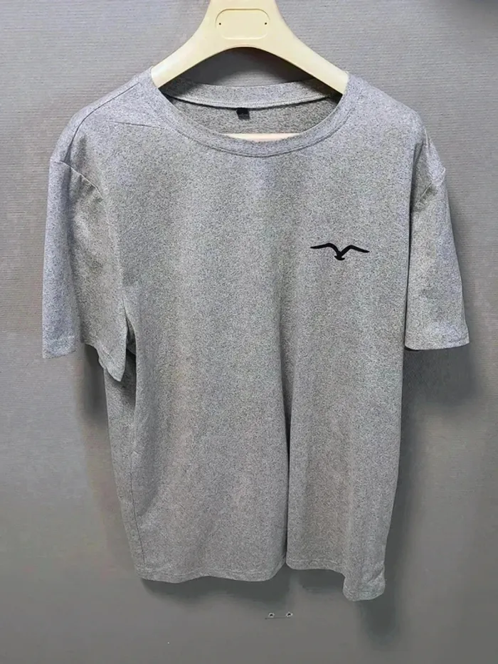 🔥 T-shirt gris chiné style minimaliste – Taille L - photo numéro 3