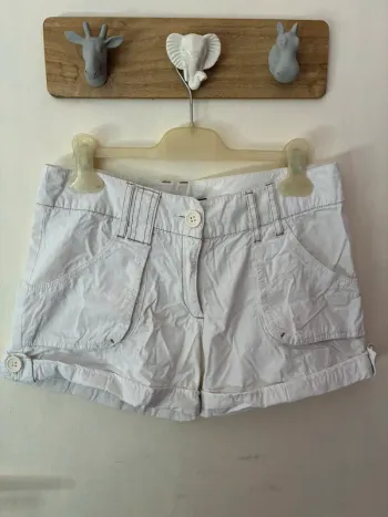 Short tissu blanc, 34, Kiabi.