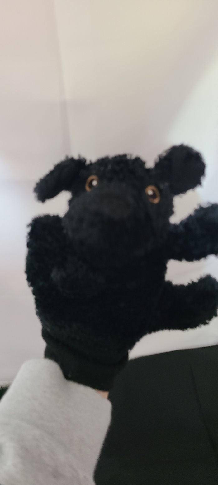 Doudou chien noir marionnette gant ikea - photo numéro 5