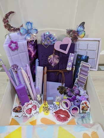 Box papeterie violette aesthetic💜 (journaling, stickers, accessoires) 