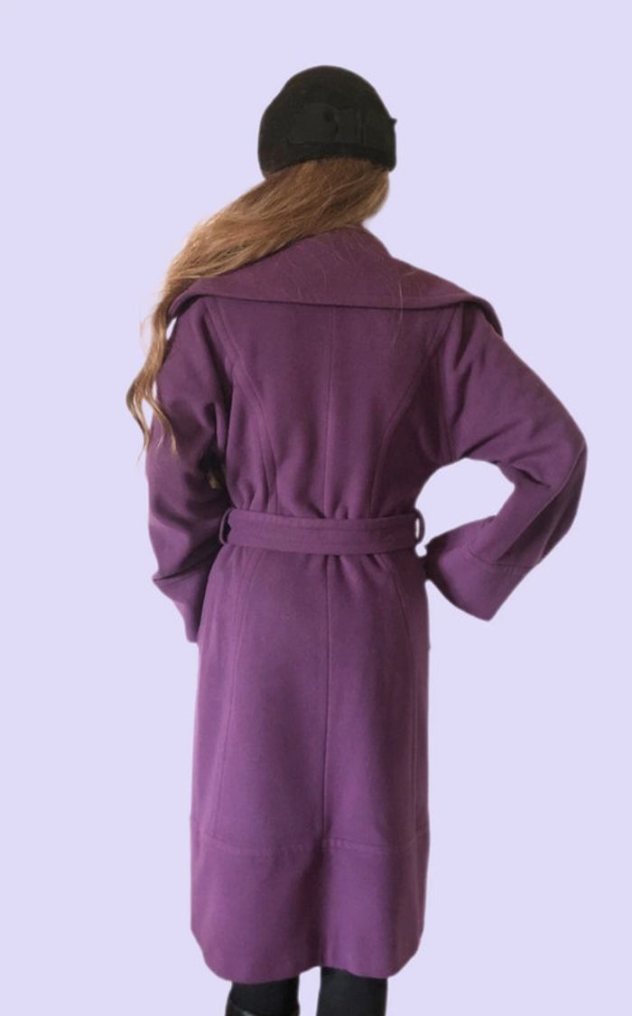 💜Superbe manteau long laine cachemire mauve neuf avec étiquette vintage 00s wool cashmere coat💜 - photo numéro 12