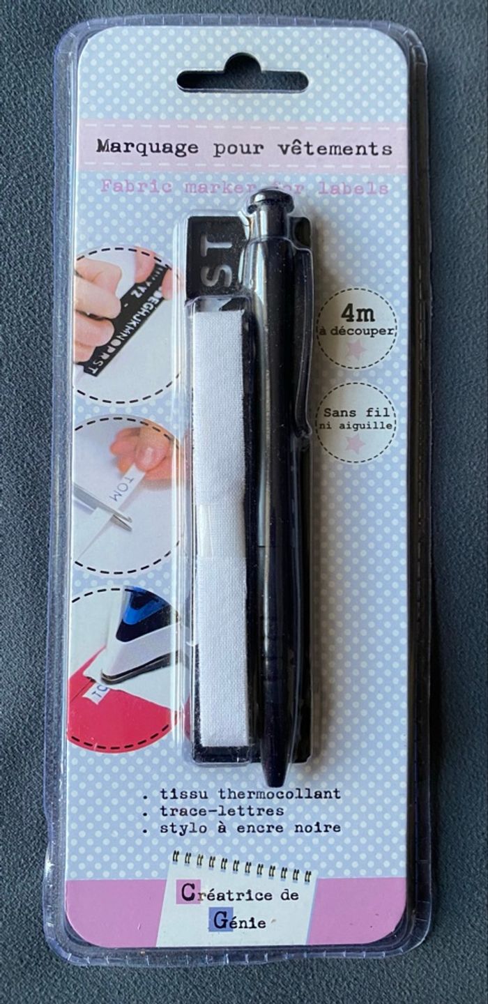 NEUF : Kit Marquage pour vêtement - 3 pcs