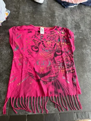 T-shirt fuchsia franges 9-10 ans C&A