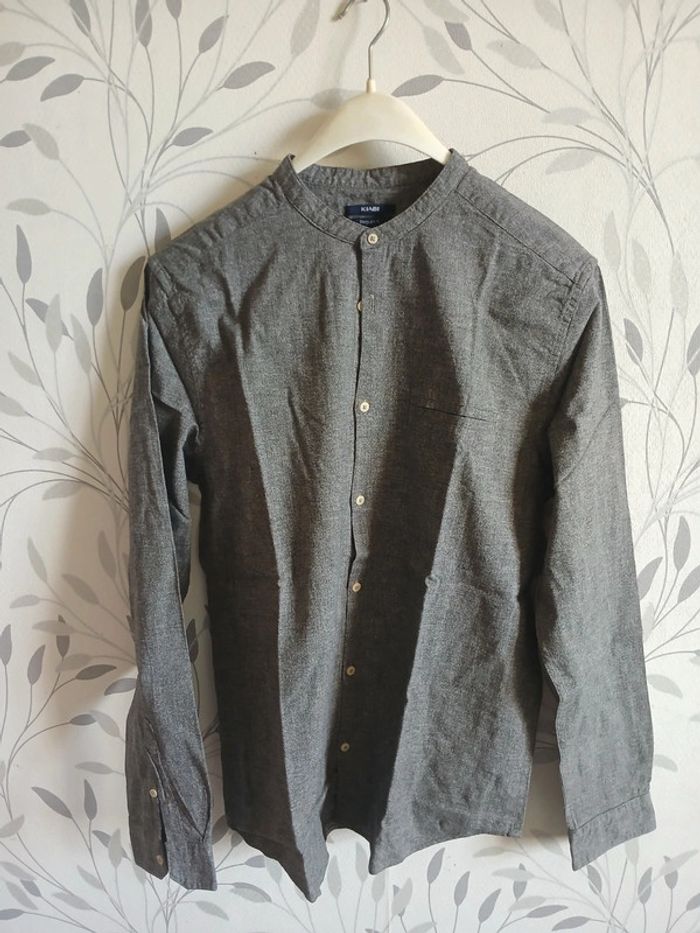 🍍 Chemise sans col kiabi grise taille M
