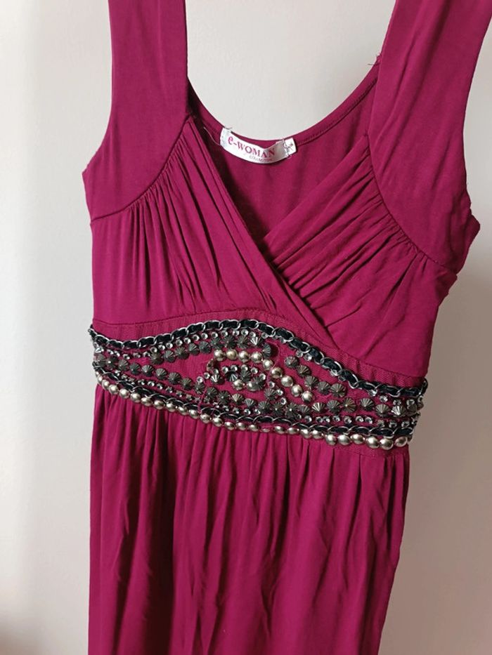 Robe midi couleur prune - modèle "romaine" - taille M/L - très bon état - photo numéro 2