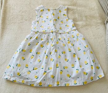 Robe blanche avec citron jaune 12 mois 78-83cm Inextenso