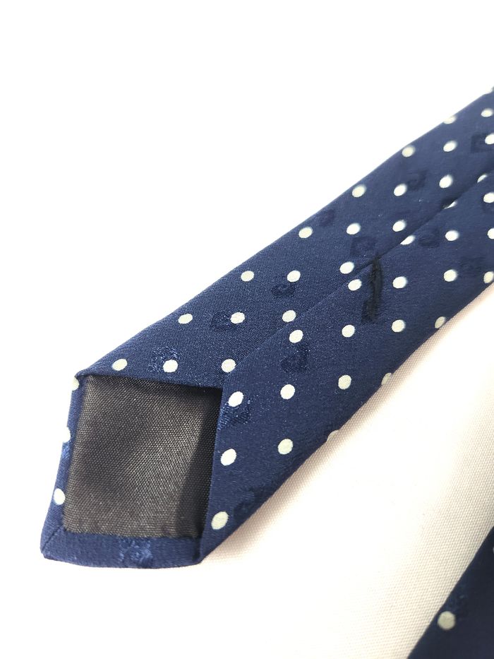 Cravate en Soie Pierre Cardin Bleue à Pois - photo numéro 5