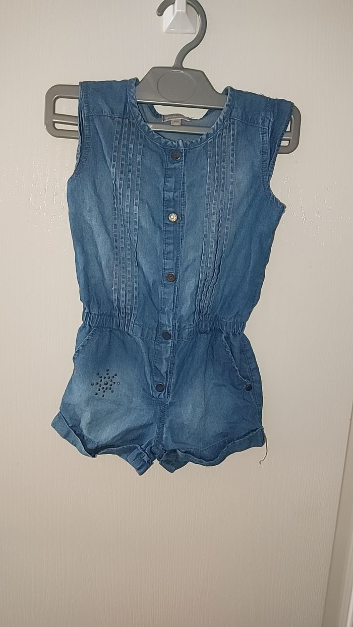 Combishort fille en jeans