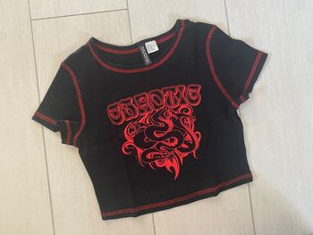 H&M top noir et rouge XS
