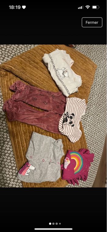 Lot pyjamas bébé fille 12 mois