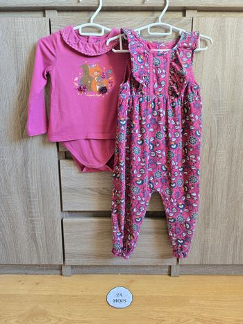 Vêtement Bébé Fille - Ensemble : Body + Combinaison - Sergent Major - 24 mois / 86 cm