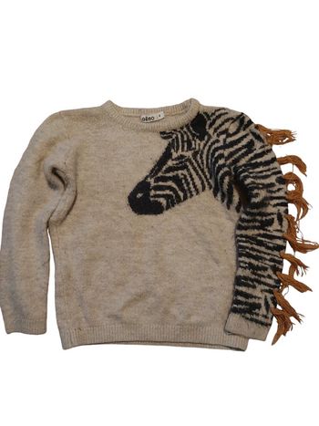 Pull d'hiver motif zèbre taille 6ans
