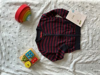 gilet zippé marine et bordeaux 3 ans tissaia avec poches