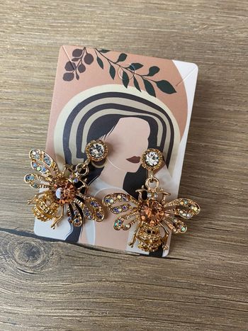 Boucles d oreilles acier abeilles rétro
