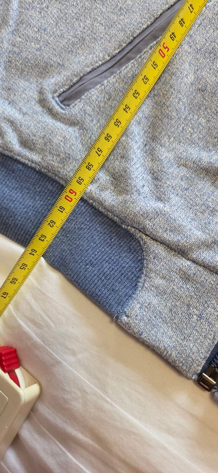 Sweat gilet à capuche bleu jean T.L - photo numéro 6