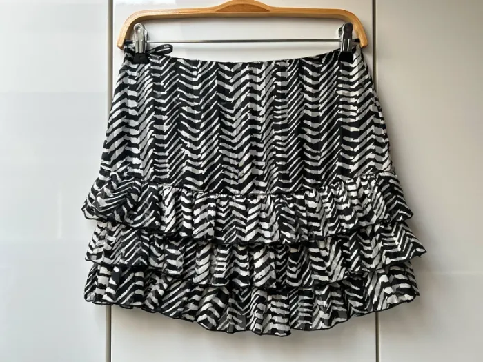Minijupe noire et blanche Morgan - Taille 34 - photo numéro 2