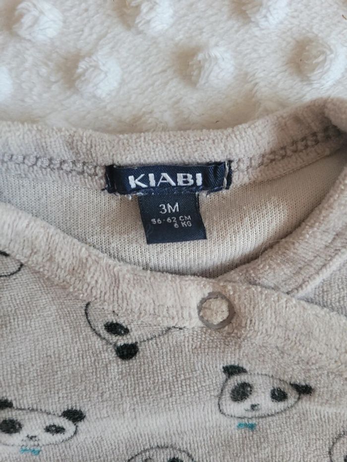 Pyjama velours 3 mois KIABI Motif panda - photo numéro 3