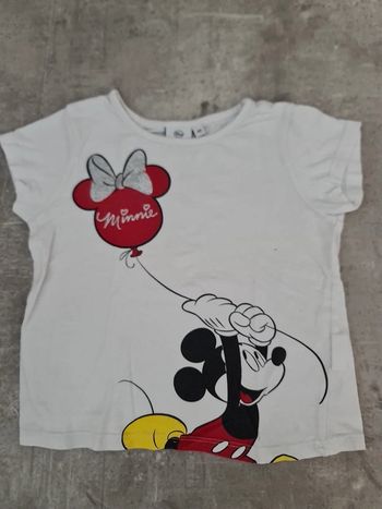T shirt blanc disney mickey fille 4 ans Manches courtes