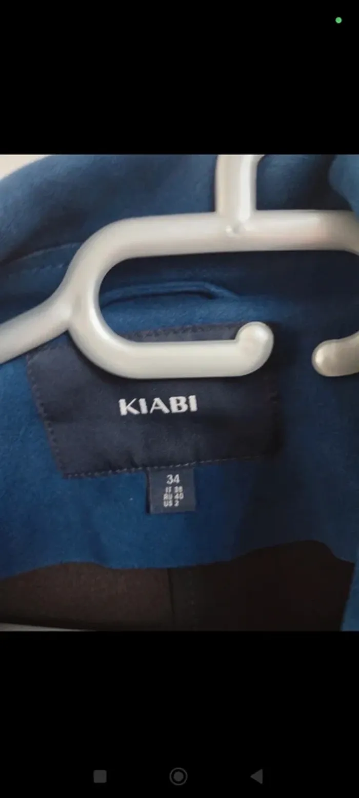 Veste perfecto bleue en suédine kiabi 34 - photo numéro 3