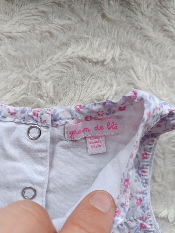 Robe boule sans manche Fille 1 mois Fleurs 100% coton - photo numéro 5