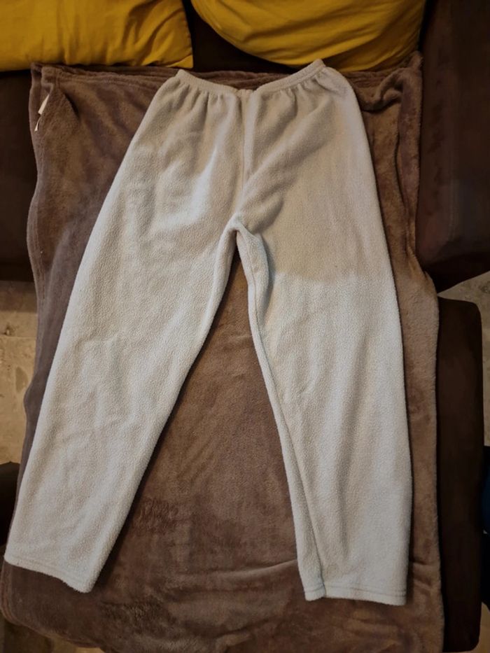 Bas de pyjama polaire gris clair