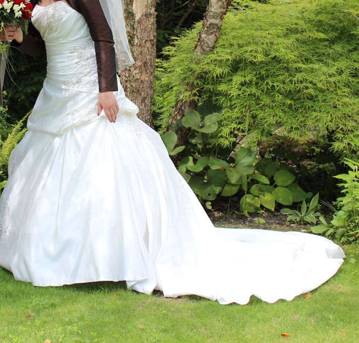 Robe de mariée ivoire + motifs argentés - photo numéro 3