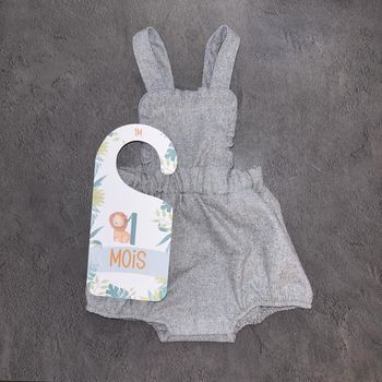 Salopette grise Kiabi / 1 mois / Très bon état