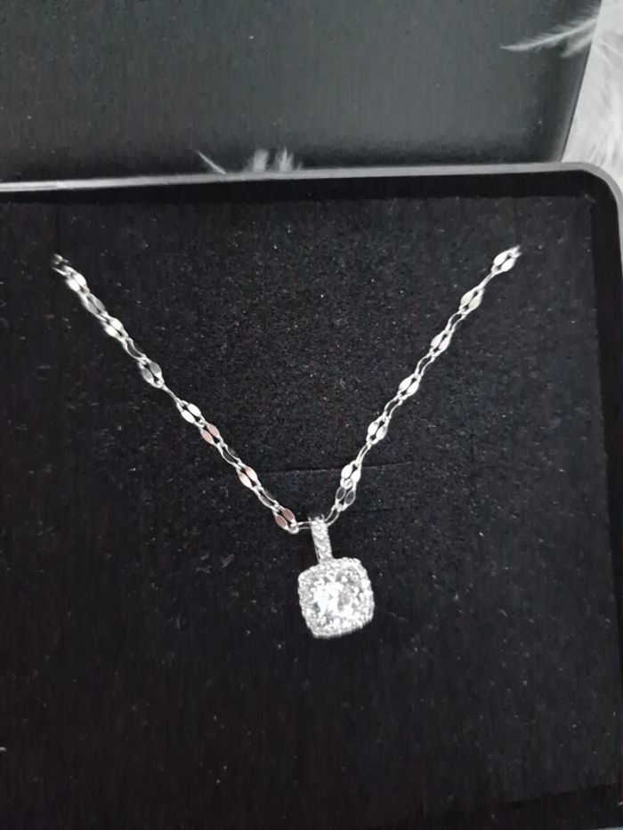 Collier Ras Coup Acier Argenté Zirconiums - photo numéro 20