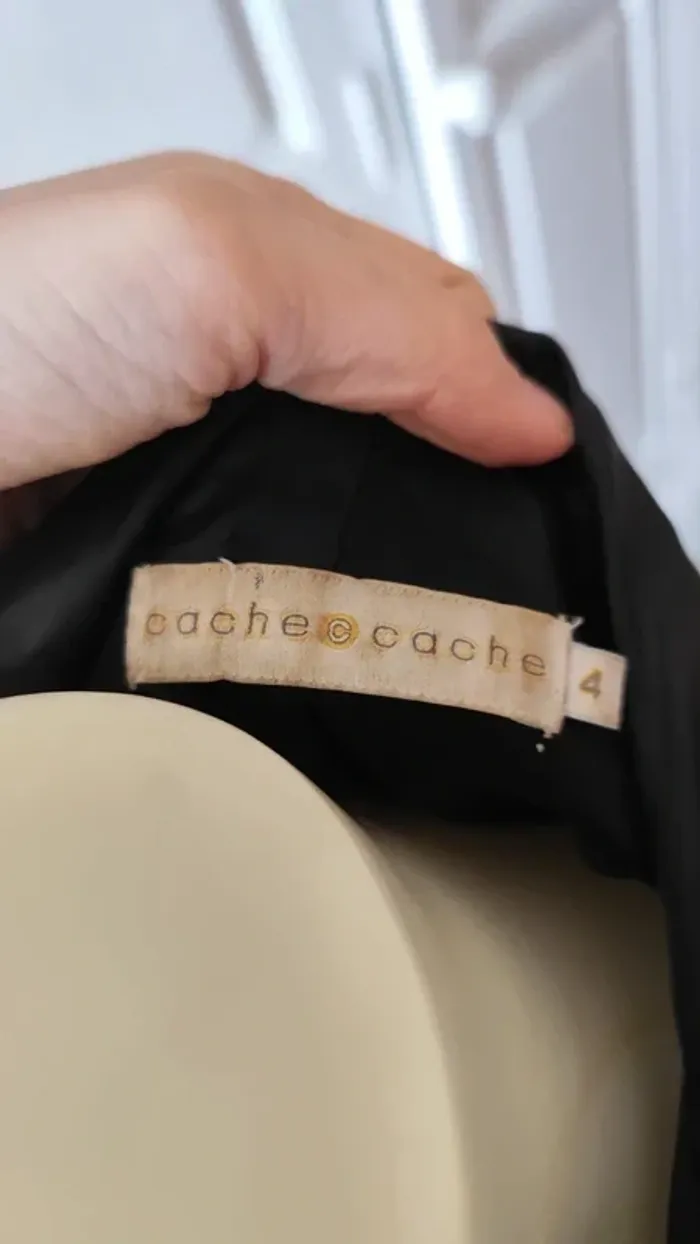 Blazer/Manteau long demi saison noir en similicuir T4 (T38/40/42) - Cache Cache - photo numéro 4