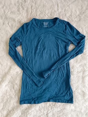Teeshirt manche longue bleu Majestic Filatures