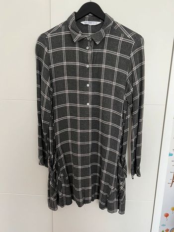Robe chemise Zara à carreaux gris taille M