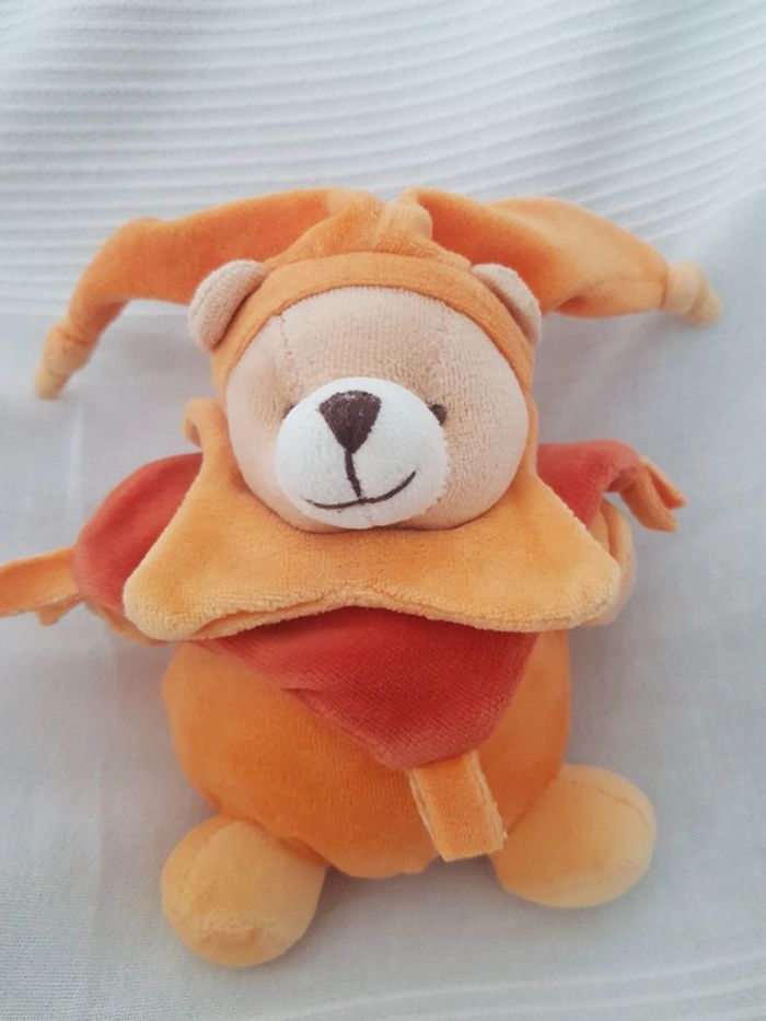 Ourson orange marron doudou et cie
