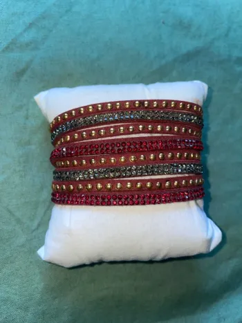 Bracelet double tour bordeaux
