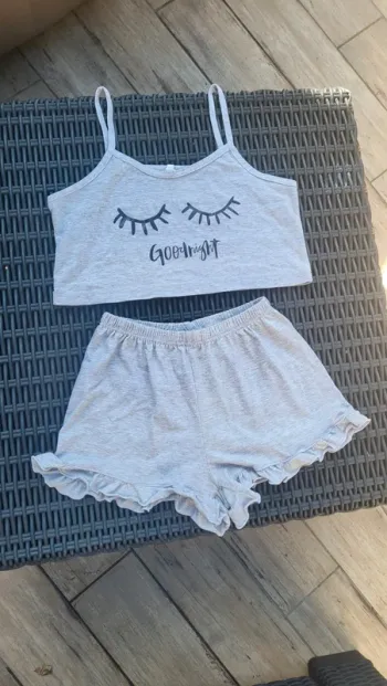 Pyjama 2 pièces gris