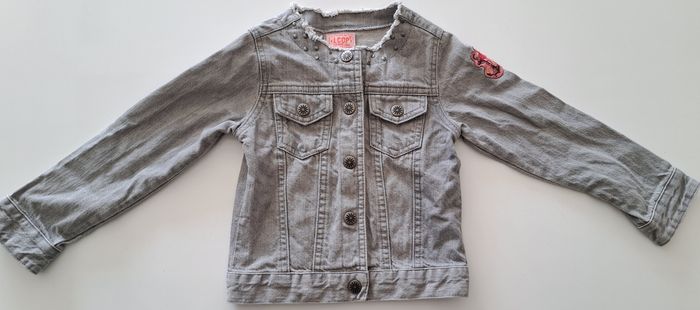 Veste en jean gris clair fille 4 ans TBE - photo numéro 2
