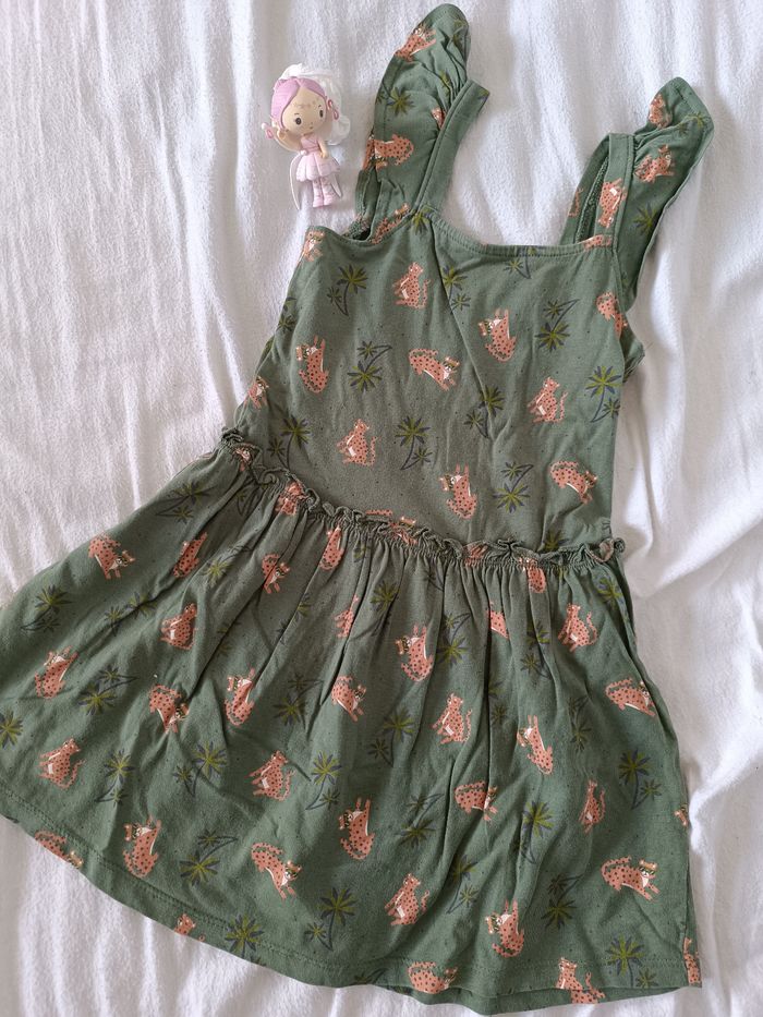 Robe été kaki impression léopard