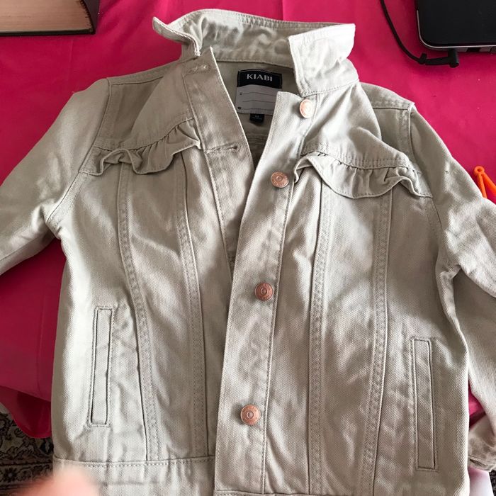 Blouson en jean beige fille 8 ans - photo numéro 2