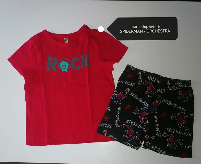 Pyjashort dépareillé 5ans Spiderman Orchestra