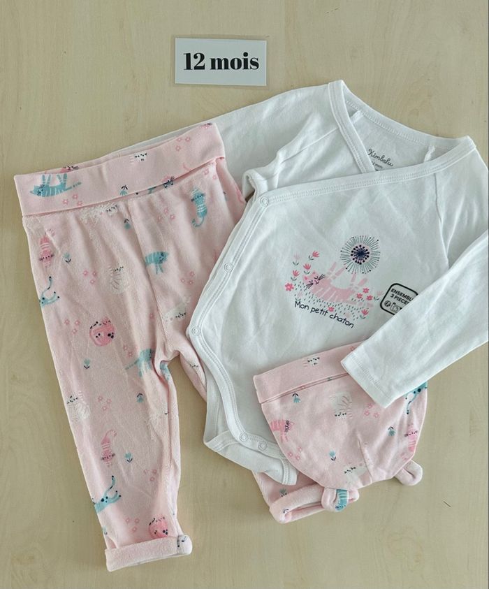 Ensemble bébé fille - taille 12 mois 74 cm - photo numéro 2