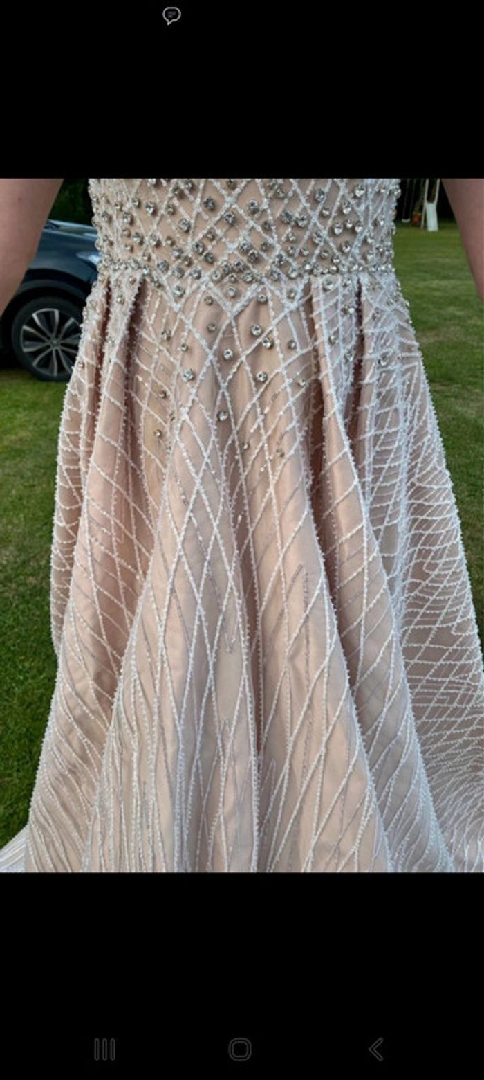 Robe de cérémonie mariage à strass ..fait main T38 - photo numéro 4