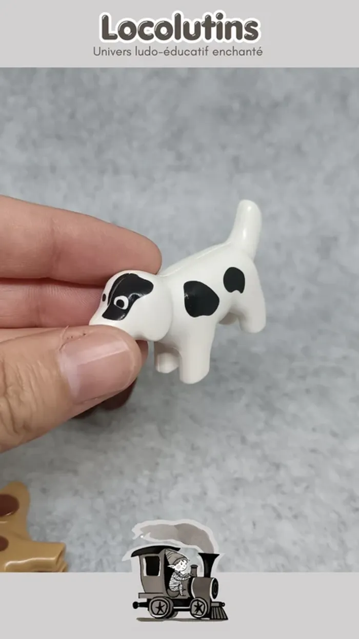 🚂 Playmobil 1 2 3 fermier figurine deux chiens - photo numéro 5