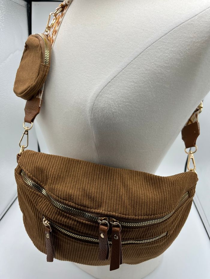 Sac banane bandoulière velours - photo numéro 3