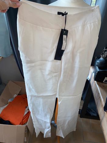 Sublime pantalon blanc à paillette Snob taille 38