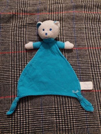 #06 Musti de mustela - doudou oursob bleu à pois