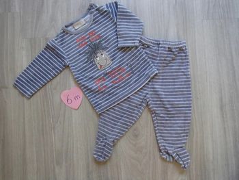 pyjama velours 2 pieces 6 mois