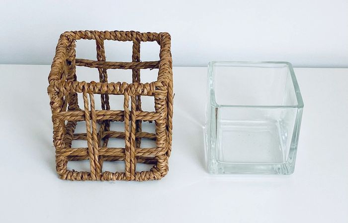 Photophore jute et verre - 10 cm x 10 cm - photo numéro 2